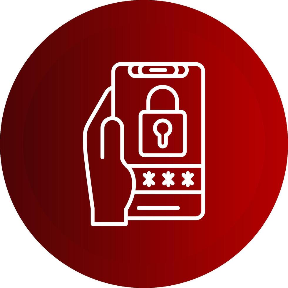 Pin Code Line Button Icon vector