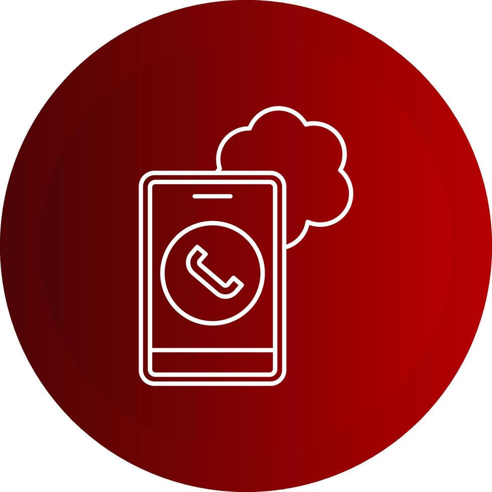 Cloud Based Calling Line Button Icon vector