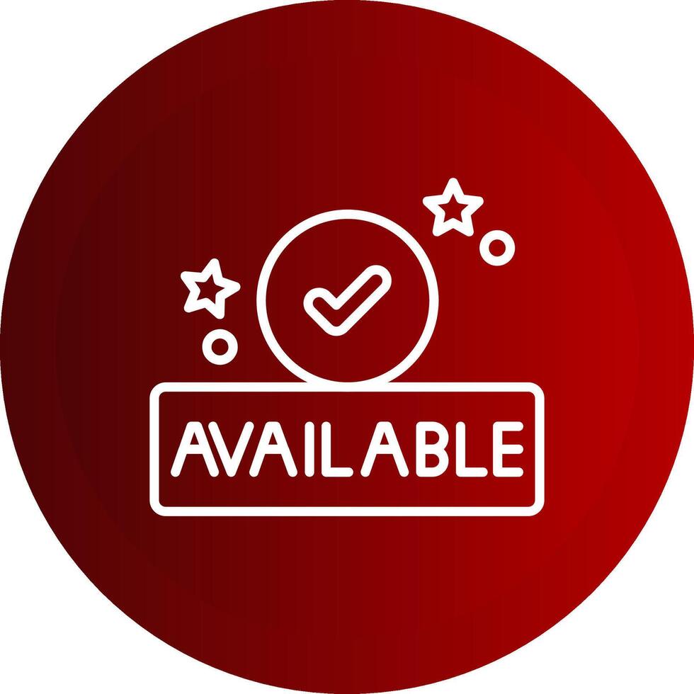 Available Line Button Icon vector