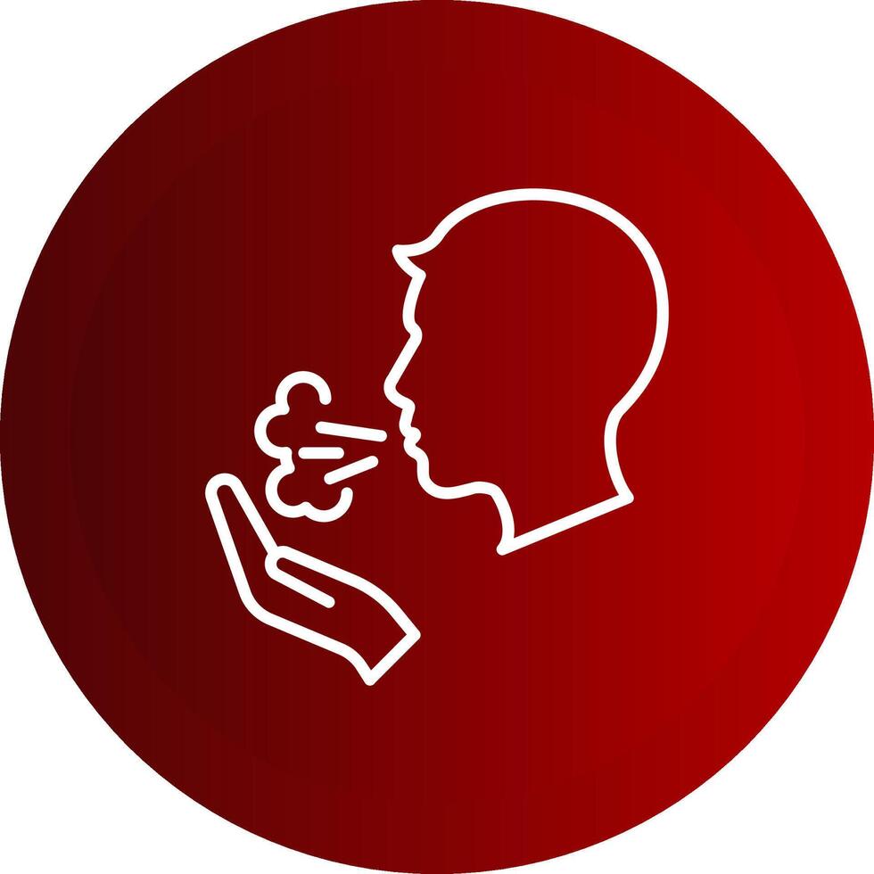 Blood Cough Line Button Icon vector