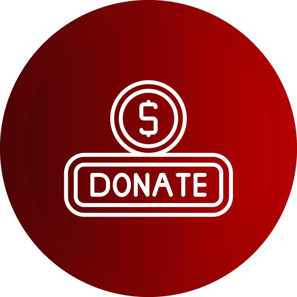 Donate Line Button Icon vector