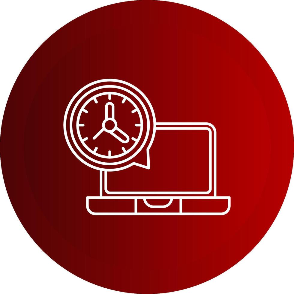 All The Time Working Line Button Icon vector