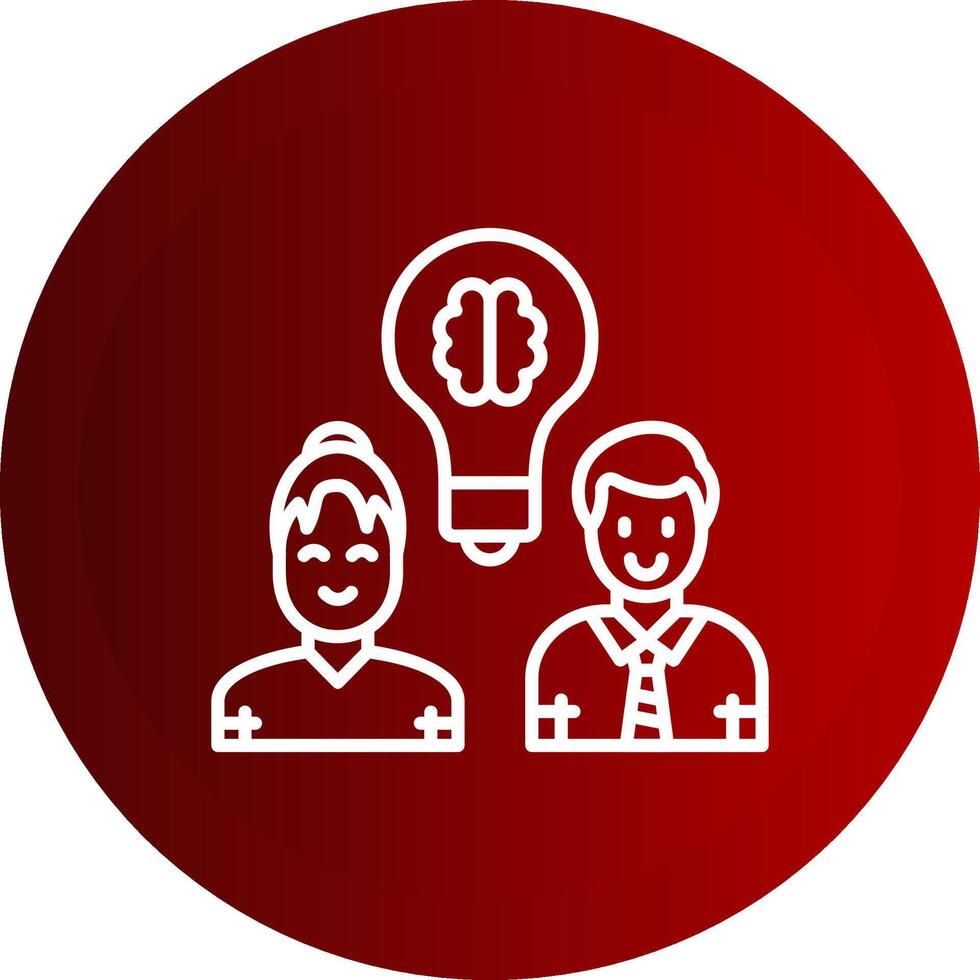 Team Idea Line Button Icon vector