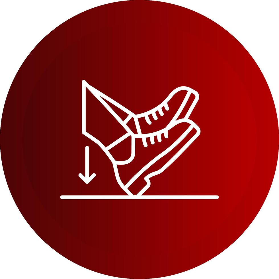 Heel Dig Line Button Icon vector
