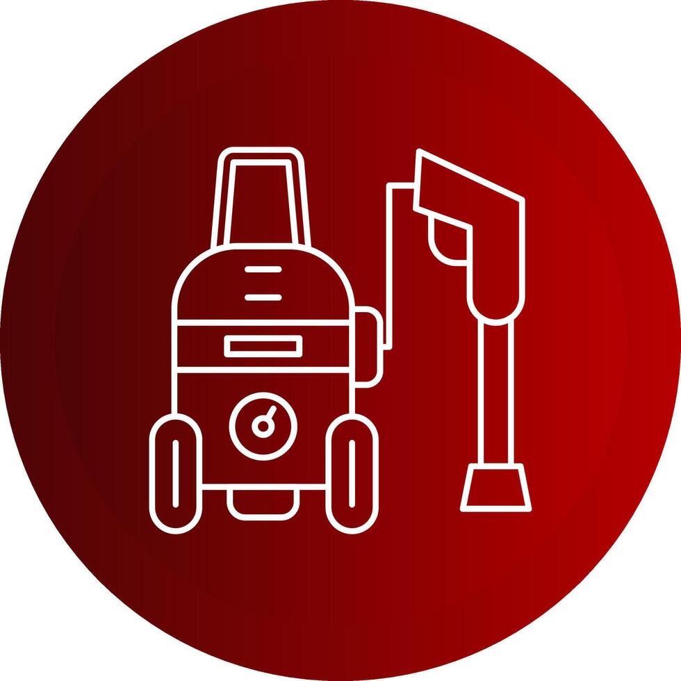 Power Wash Line Button Icon vector