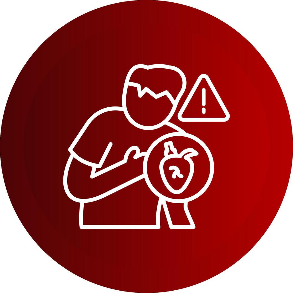 Heart Attack Line Button Icon vector