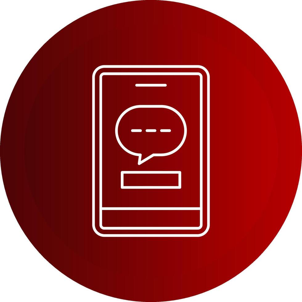 Phone Message Line Button Icon vector