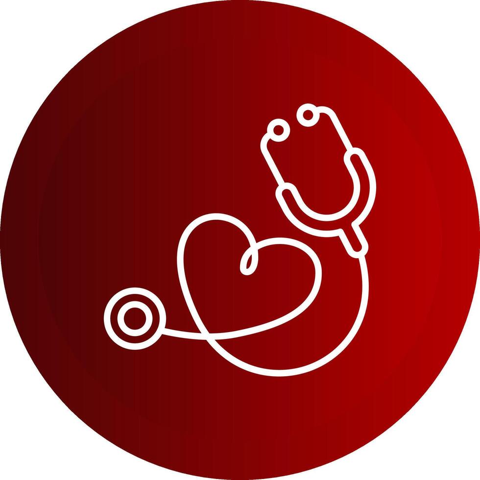 Stethoscope Line Button Icon vector