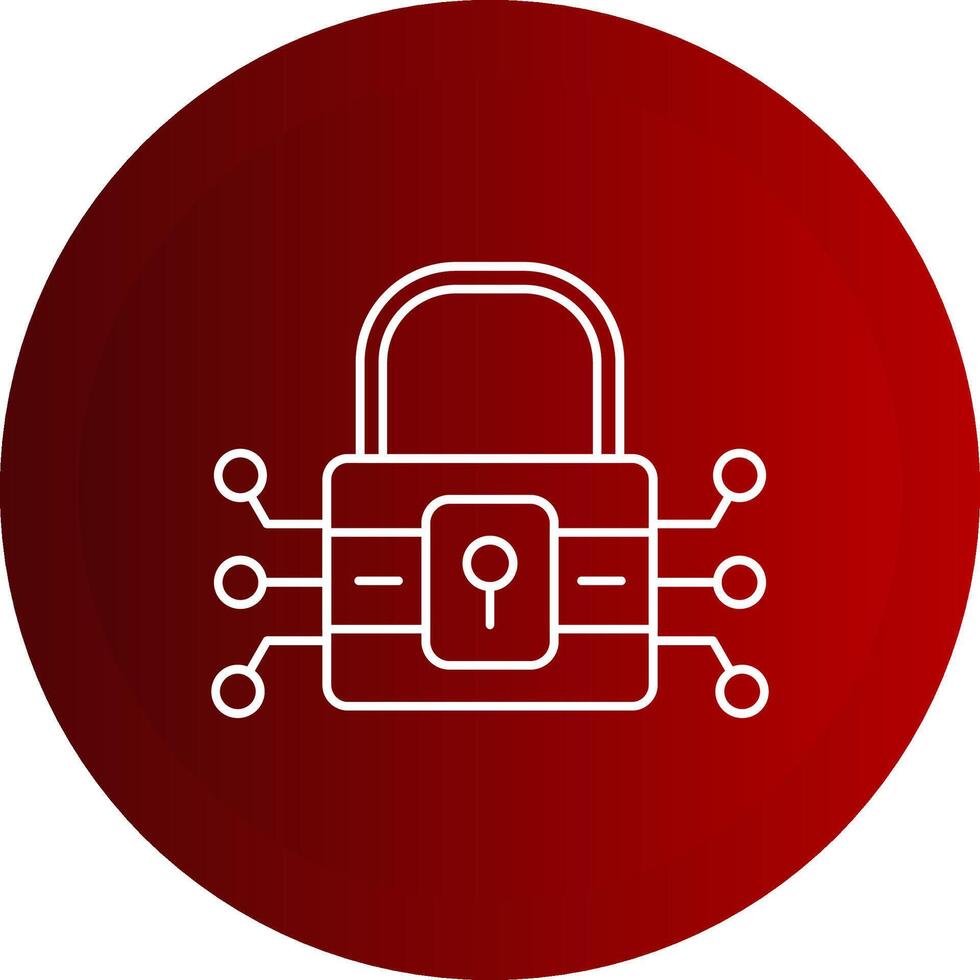 Lock Line Button Icon vector
