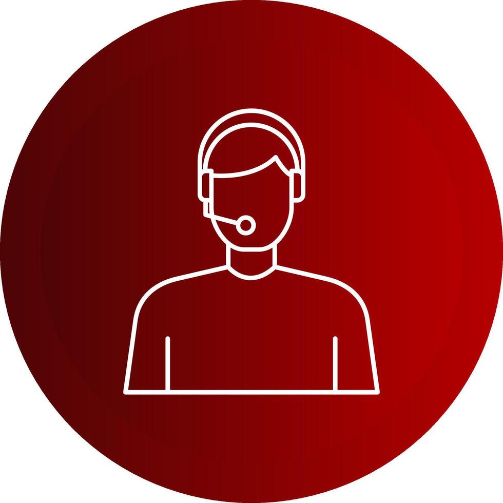 Virtual Assistant Line Button Icon vector