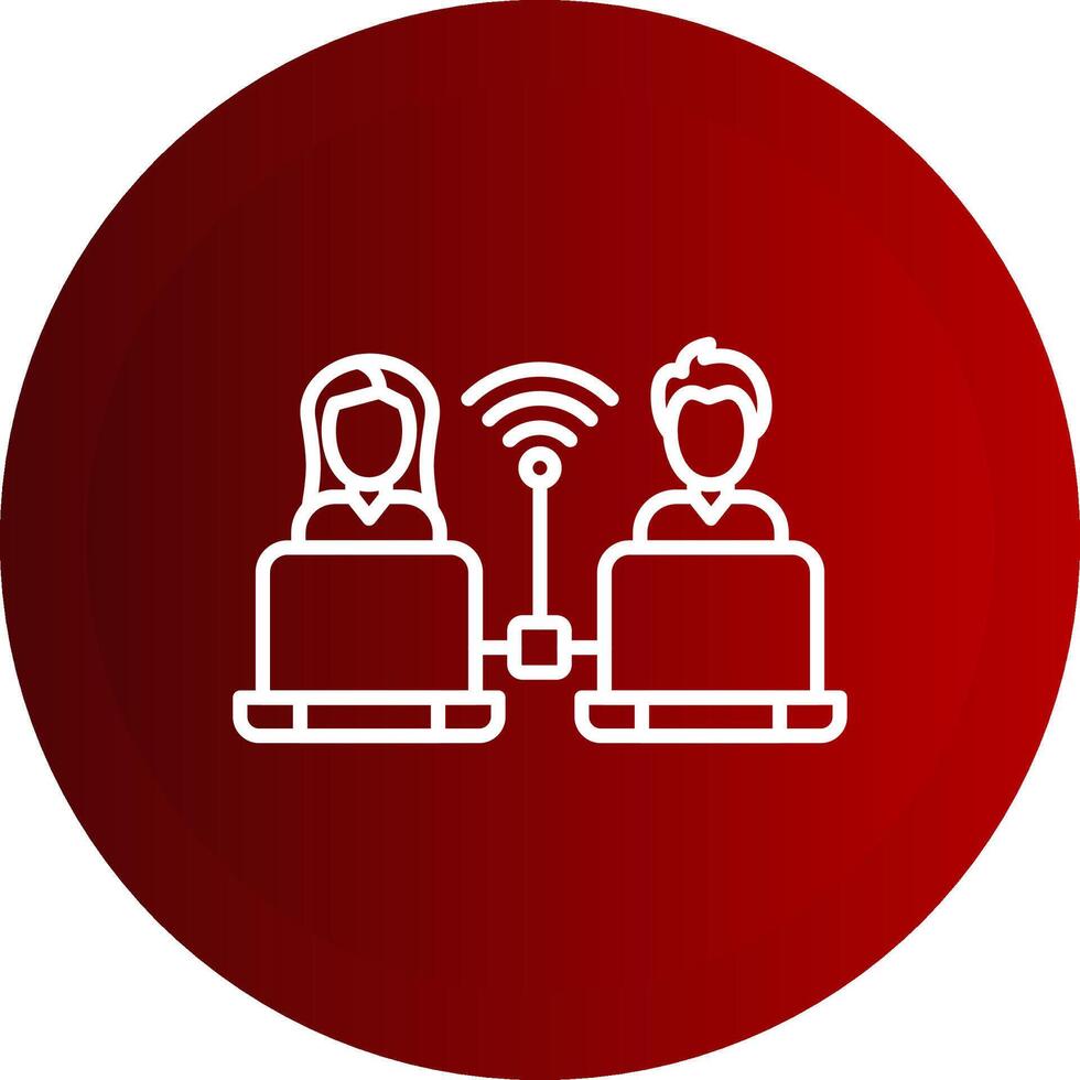 Remote Access Line Button Icon vector