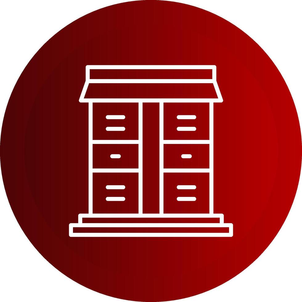 Lockers Line Button Icon vector