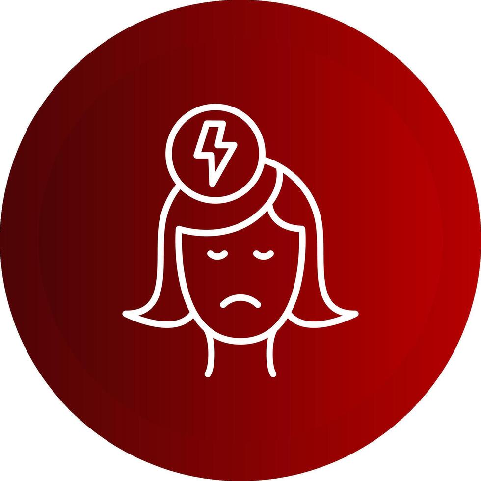Anxiety Line Button Icon vector