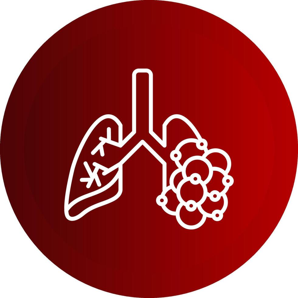 Bronchiectasis Line Button Icon vector
