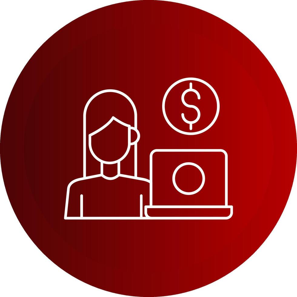 Freelancer Line Button Icon vector