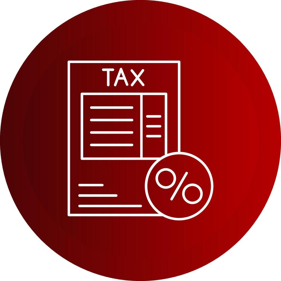 Tax Percentage Line Button Icon vector