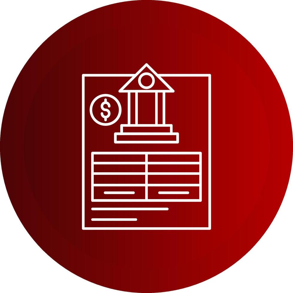 Bank Statement Line Button Icon vector