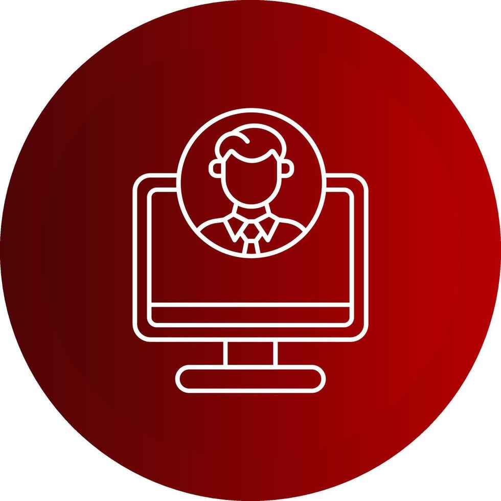 Freelancer Profile Line Button Icon vector