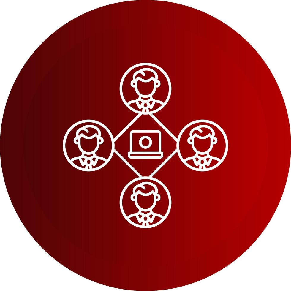 Remote Job Line Button Icon vector