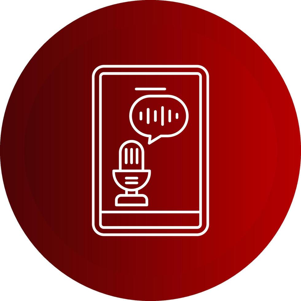 Voice Recognition Line Button Icon vector