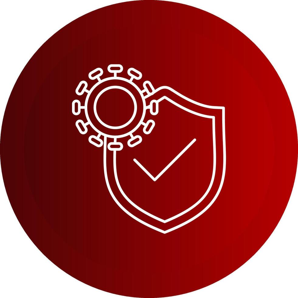 Immune System Line Button Icon vector
