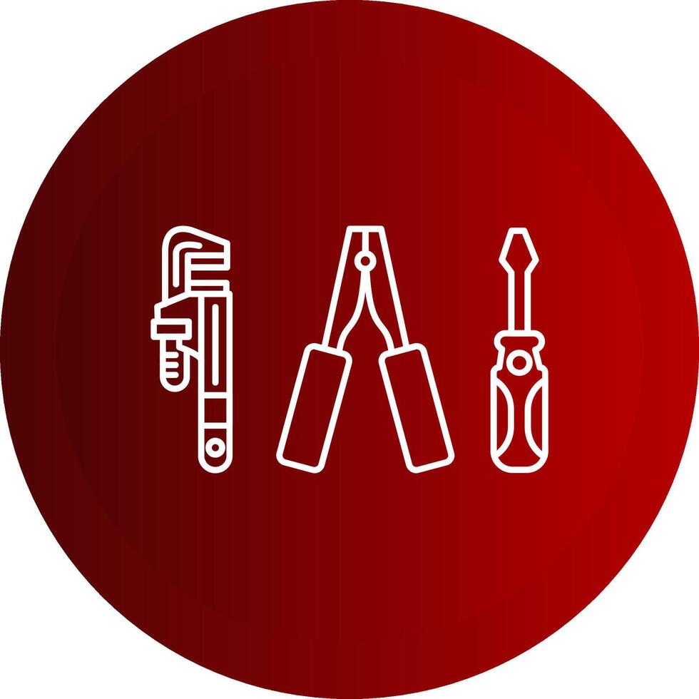 Repair Kit Line Button Icon vector