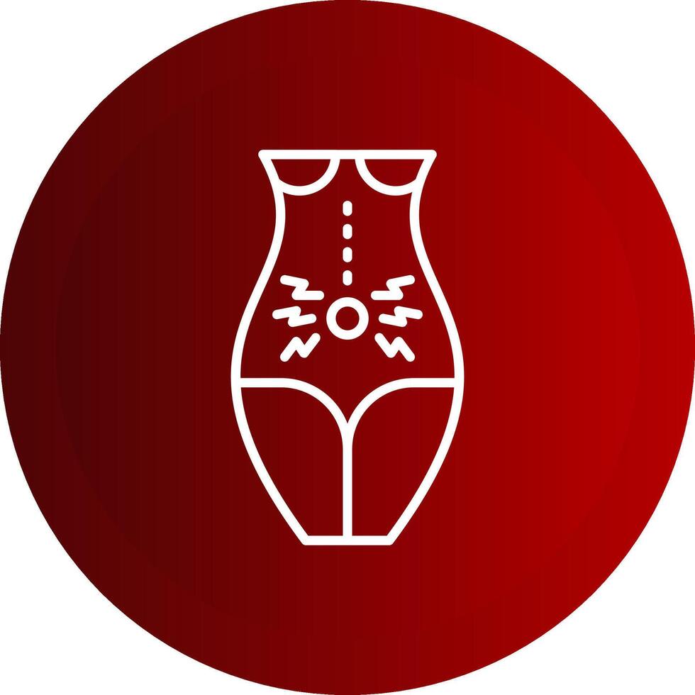 Belly Pain Line Button Icon vector