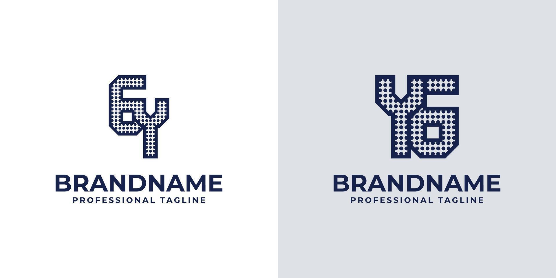 Letters GY and YG Dot Monogram Logo, Suitable for business with YG or GY initials vector