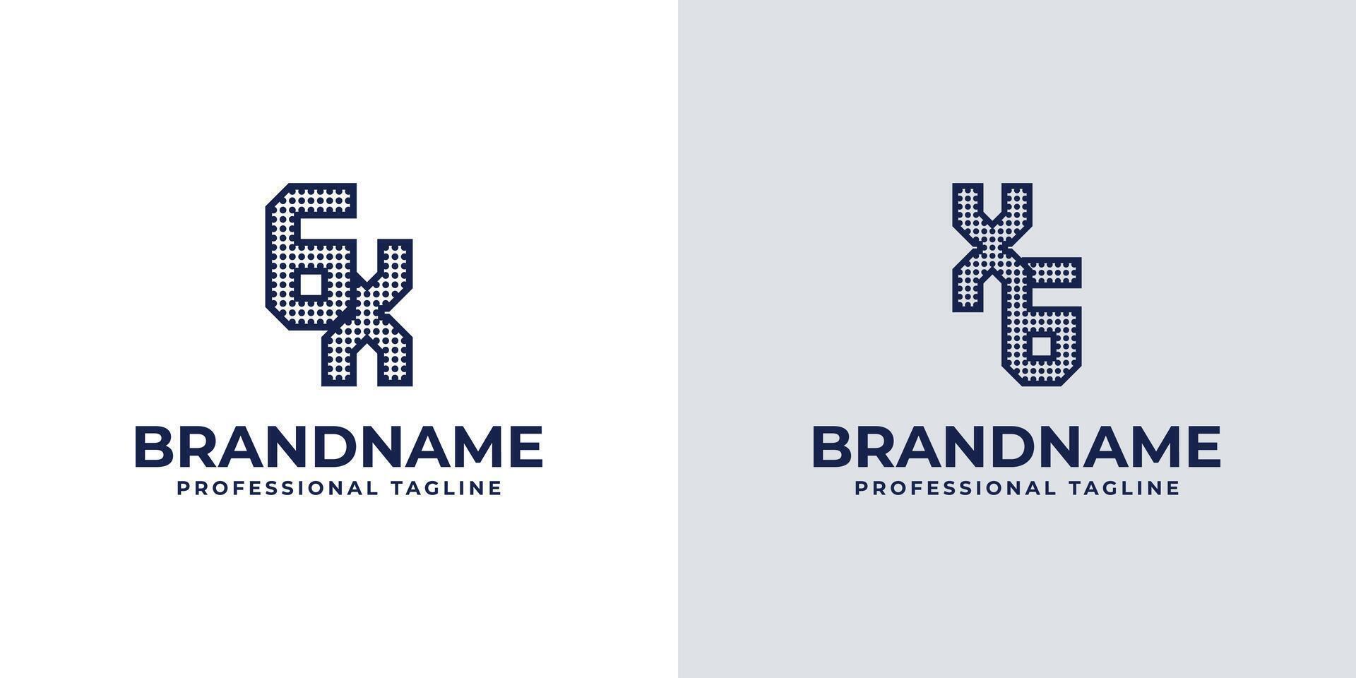 Letters GX and XG Dot Monogram Logo, Suitable for business with XG or GX initials vector