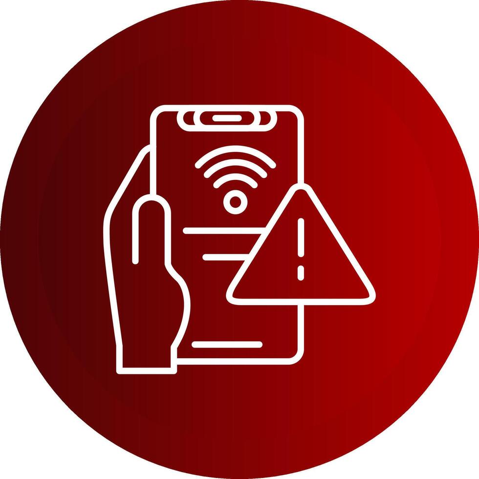 No Wifi Line Button Icon vector