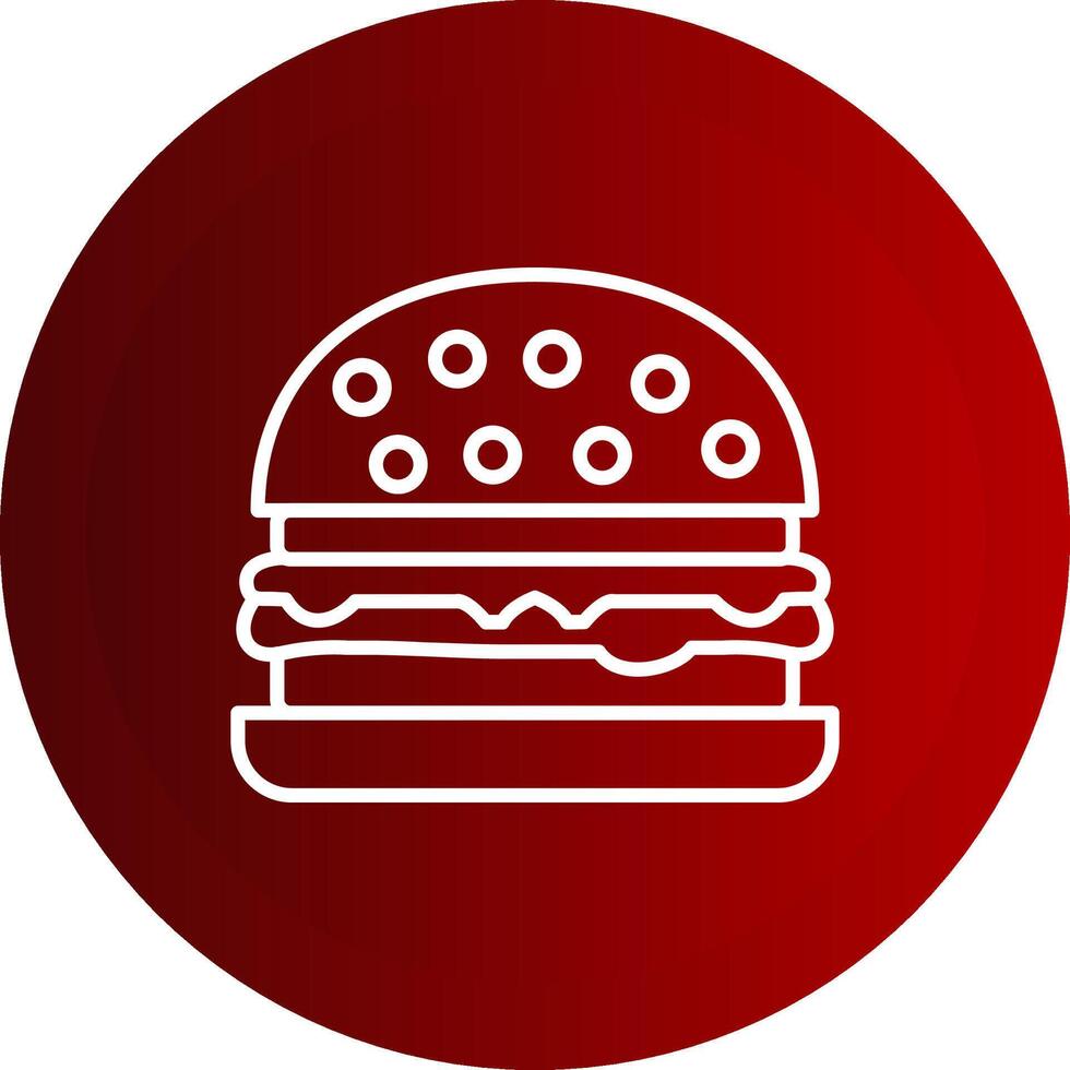 Burger Line Button Icon vector