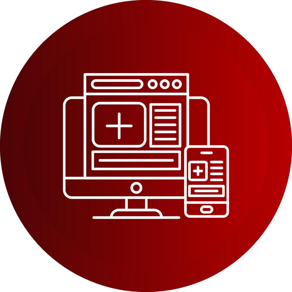 Responsive Line Button Icon vector