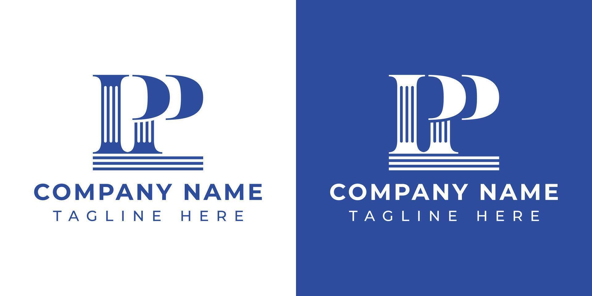 Letters PP Pillar Logo Set, suitable for any business with PP related to Pillar vector
