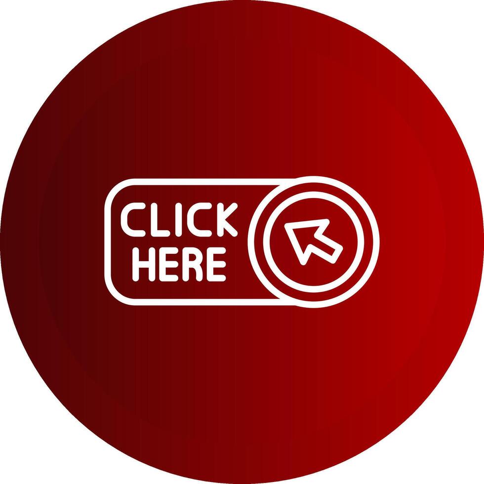 Click Here Line Button Icon vector