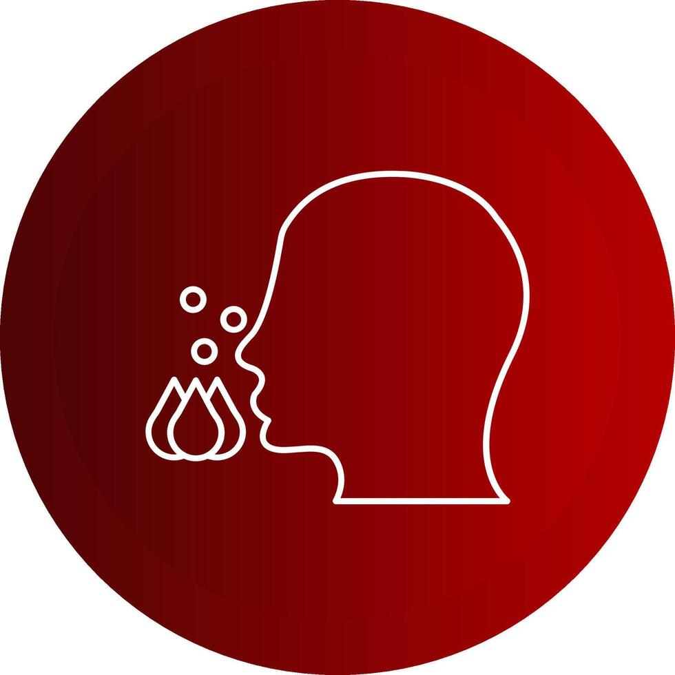 Pollen Allergy Line Button Icon vector