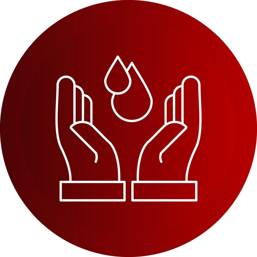 Save Water Line Button Icon vector