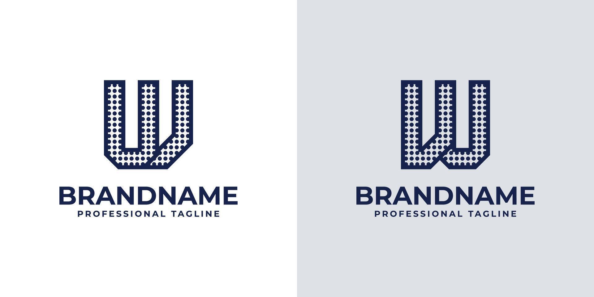 Letters UV and VU Dot Monogram Logo, Suitable for business with VU or UV initials vector