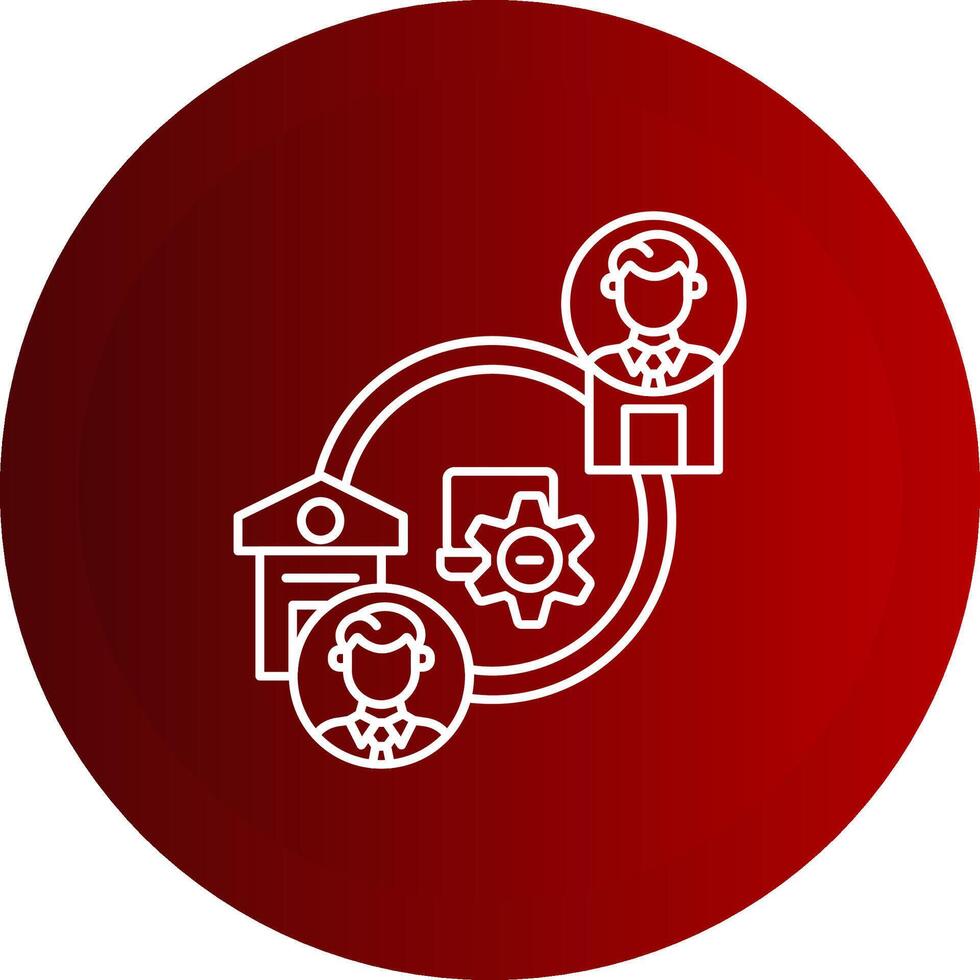Hybrid Work Line Button Icon vector