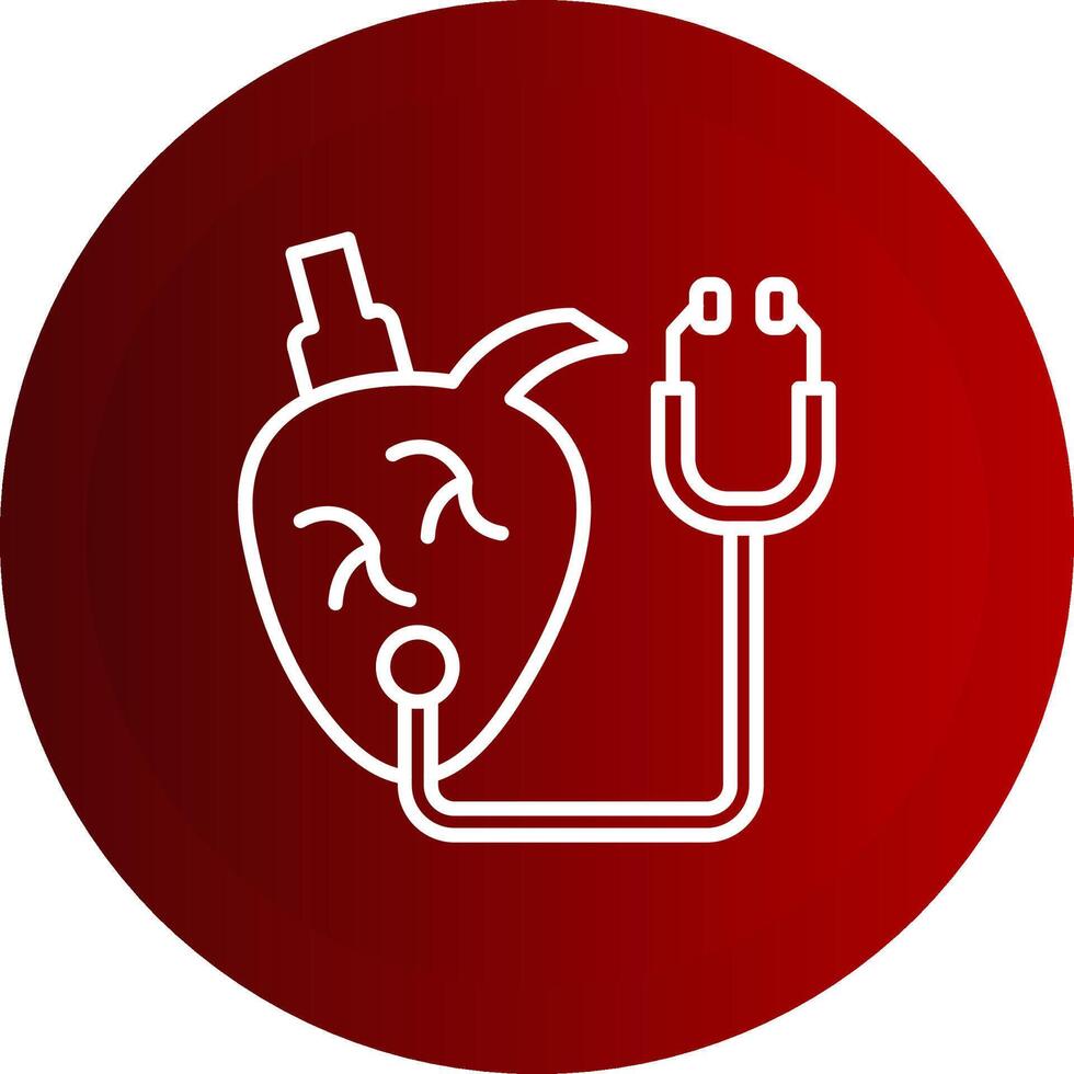 Heart Checkup Line Button Icon vector