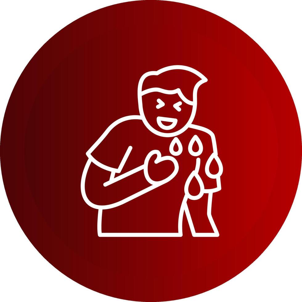 Hemoptysis Line Button Icon vector