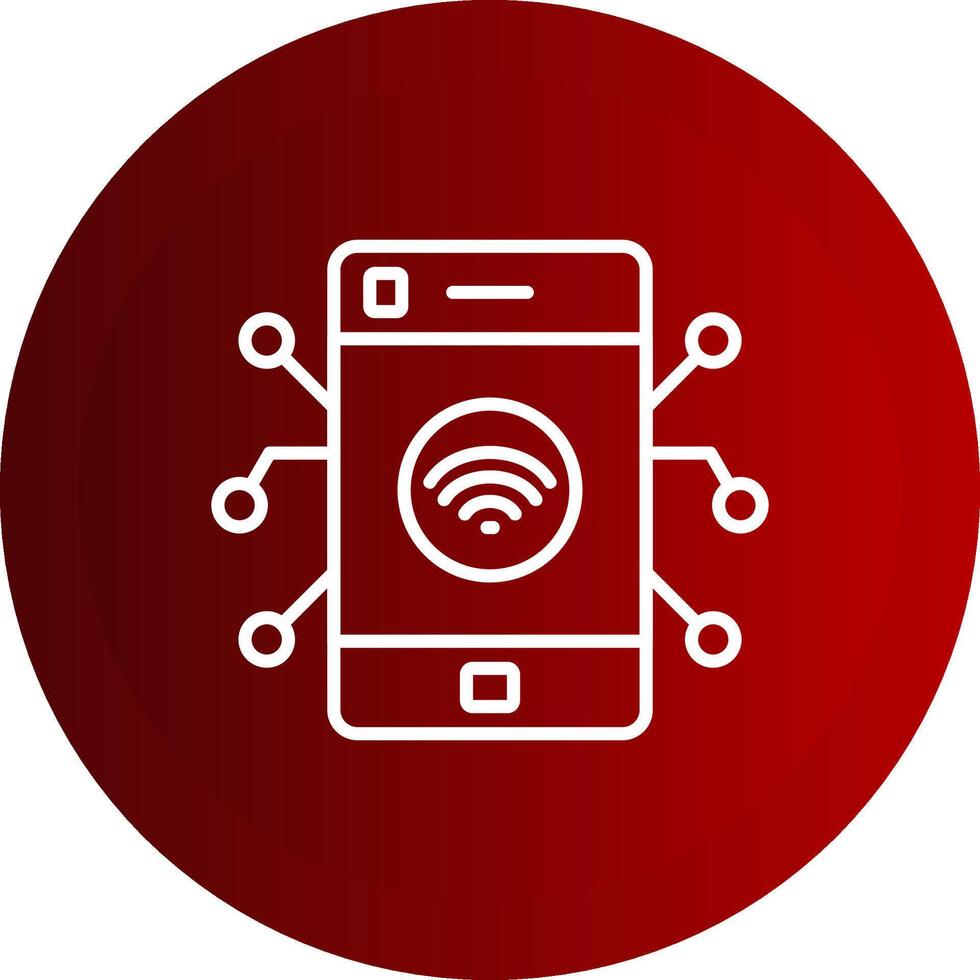 Iot Line Button Icon vector