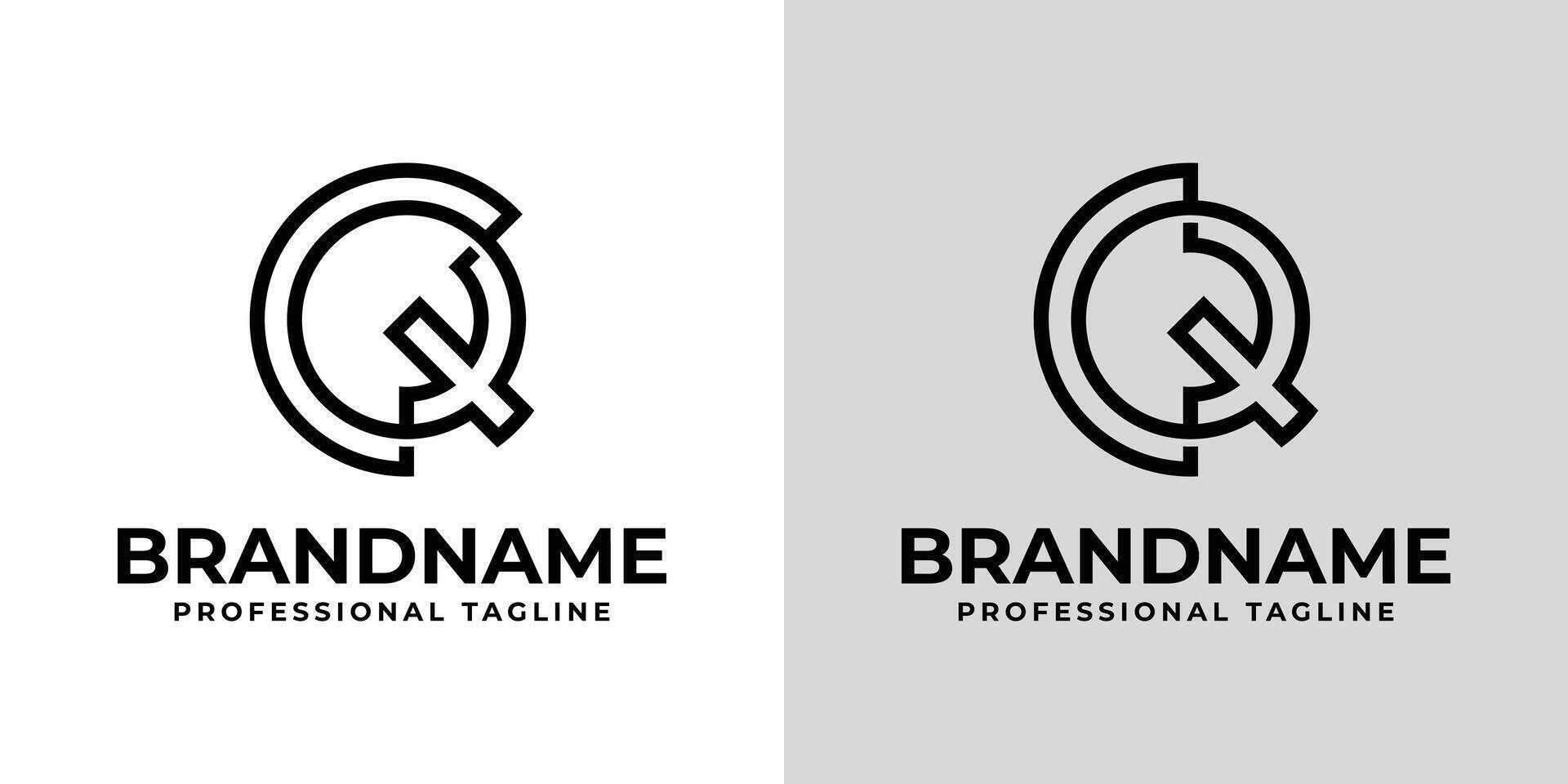 Letters CQ Monogram Logo, suitable for any business with CQ or QC initials vector