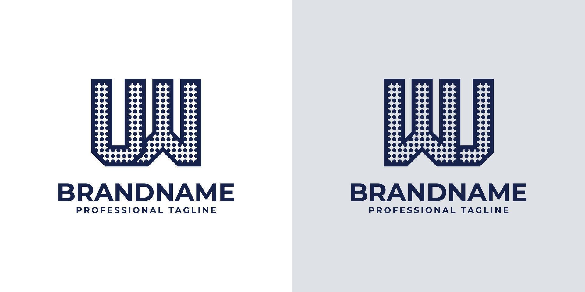 Letters UW and WU Dot Monogram Logo, Suitable for business with WU or UW initials vector