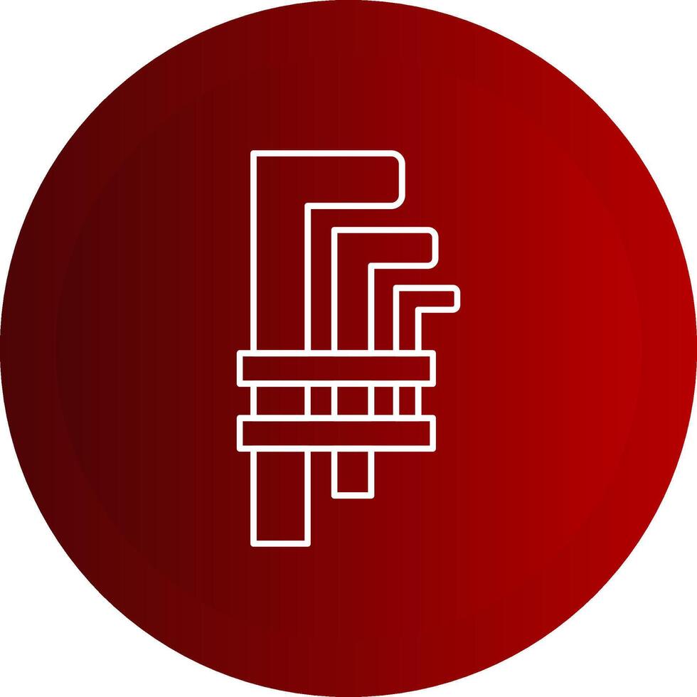Hex Key Line Button Icon vector