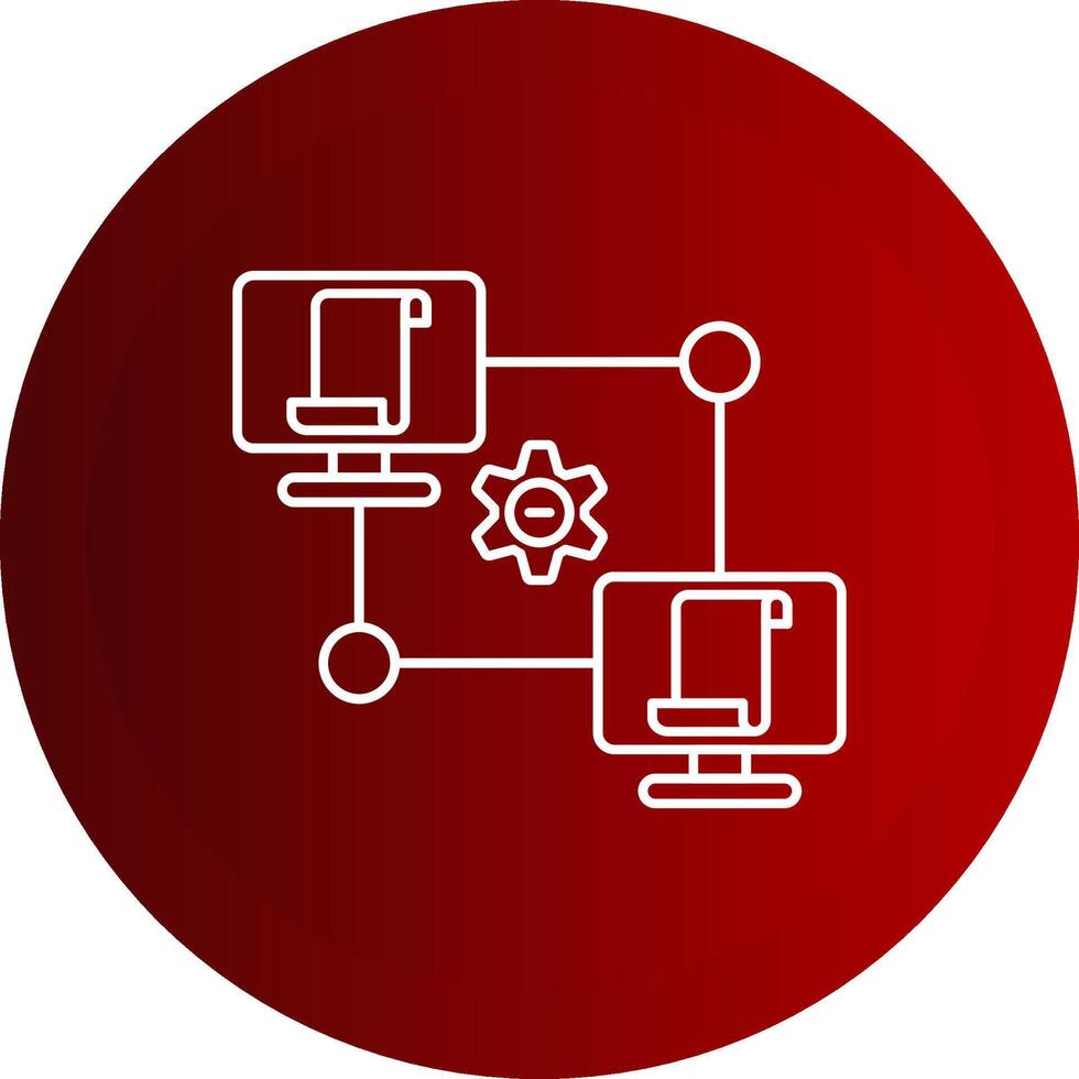 Data Remote Access Line Button Icon vector