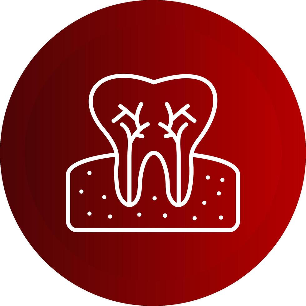 Tooth Line Button Icon vector