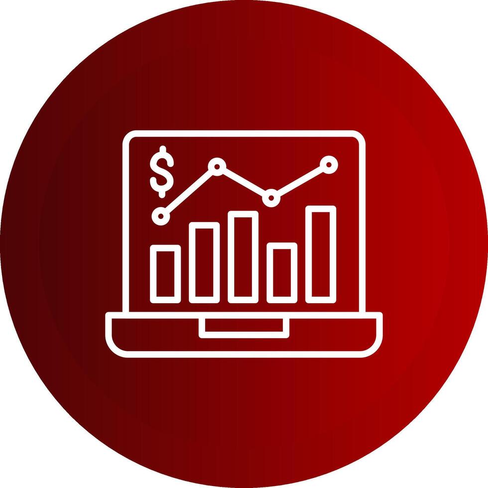 Business Growth Line Button Icon vector