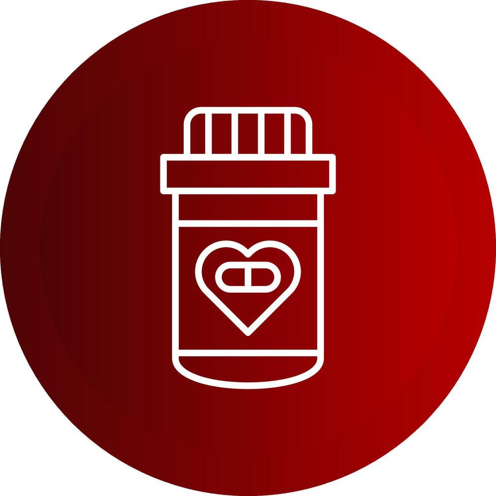 Heart Medicine Line Button Icon vector