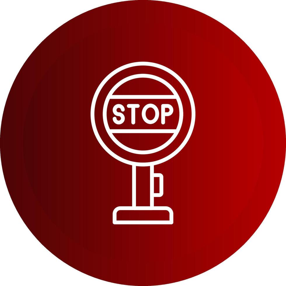 Stop Sign Board Line Button Icon vector
