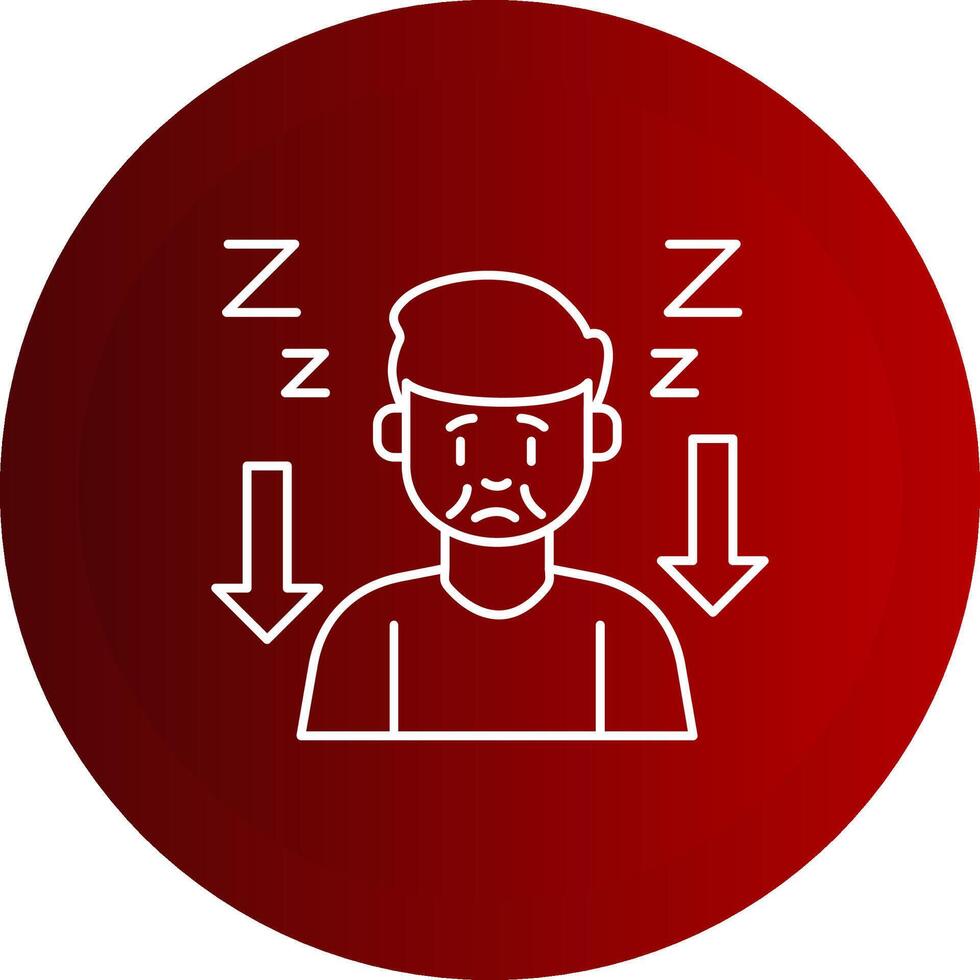 Tiredness Line Button Icon vector